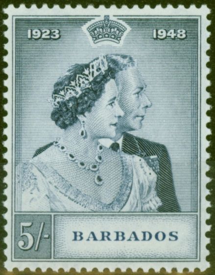 Barbados 1948 RSW 5s Indigo SG266 V.F MNH  King George VI (1936-1952) Collectible Royal Silver Wedding Stamp Sets