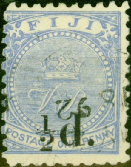 Collectible Postage Stamp from Fiji 1892 1/2d on 1d Dull Blue SG72 Fine Used
