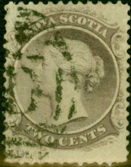 Collectible Postage Stamp from Nova Scotia 1860 2c Grey-Purple SG11 Good Used (2)