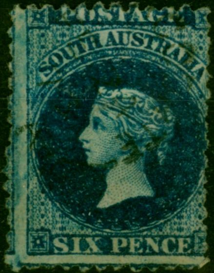 South Australia 1869 6d Indigo SG74 Fine Used . Queen Victoria (1840-1901) Used Stamps