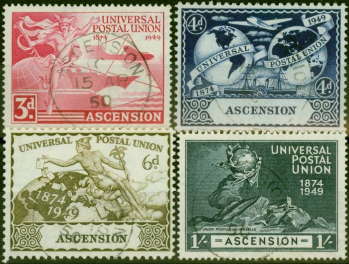 Ascension 1949 UPU Set of 4 SG52-55 V.F.U King George VI (1936-1952) Collectible Universal Postal Union Stamp Sets