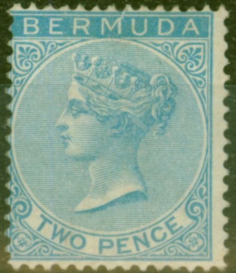 Collectible Postage Stamp from Bermuda 1877 2d Brt Blue SG4 Fine Mtd Mint