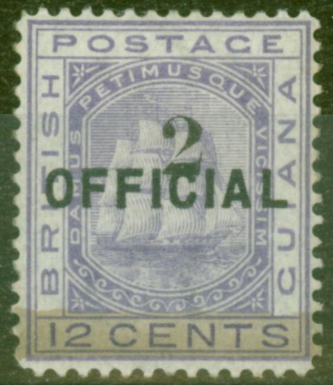 Valuable Postage Stamp from British Guiana 1881 2 on 12c Pale Violet SG155 Fine Mtd Mint