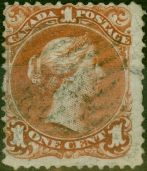 Rare Postage Stamp Canada 1868 1c Red-Brown SG55 Fine Used