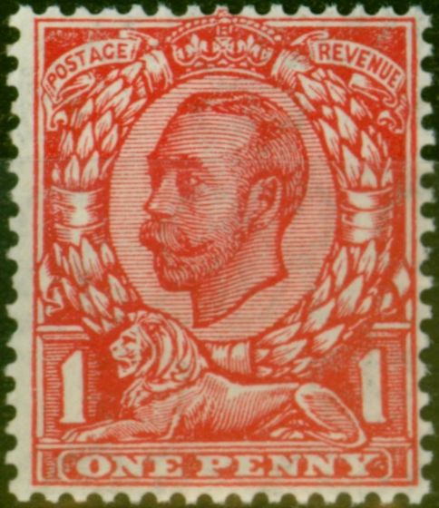 Old Postage Stamp GB 1912 1d Bright Scarlet SG349 Fine MNH