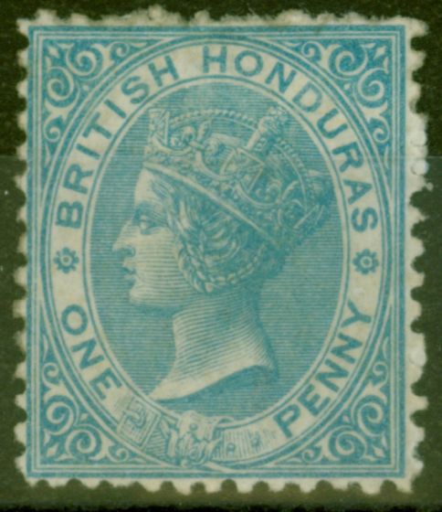 Rare Postage Stamp from British Honduras 1872 1d Pale Blue SG5 Fine Mtd Mint