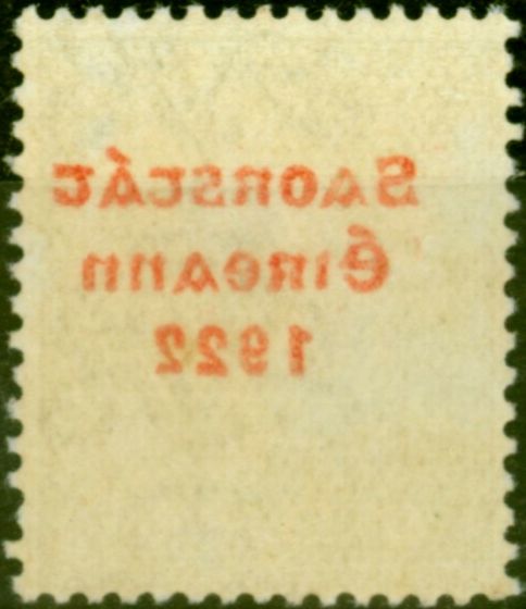 Old Postage Stamp from Ireland 1922 9d Olive-Green SG61var Complete Offset Very Fine MNH