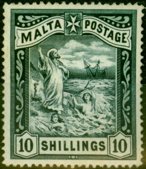 Collectible Postage Stamp from Malta 1899 10s Blue-Black SG35 Fine Very Lightly Mtd Mint