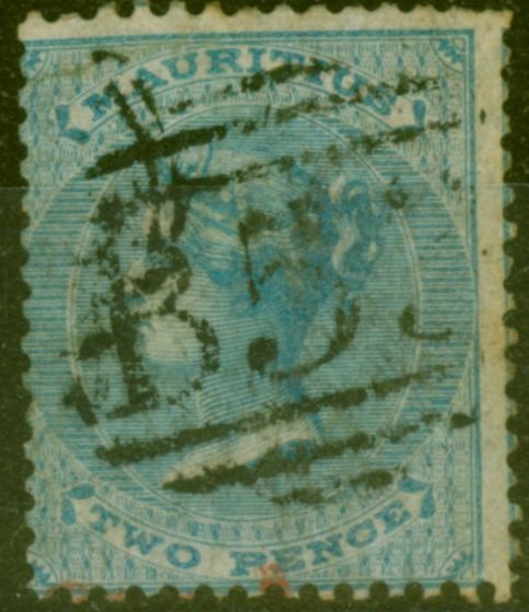 Valuable Postage Stamp from Mauritius 1860 2d Blue SG47 Good Used