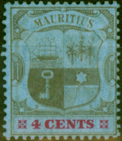 Old Postage Stamp Mauritius 1904 4c Black & Carmine-Blue SG143 Fine MM