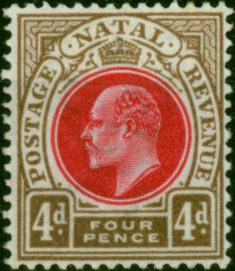 Natal 1902 4d Carmine & Cinnamon SG133 Fine LMM. King Edward VII (1902-1910) Mint Stamps