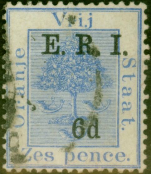 Collectible Postage Stamp Orange Free State 1902 6d on 6d Blue SG137 Fine Used