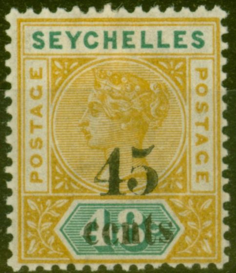 Valuable Postage Stamp from Seychelles 1893 45c on 48c SG20 Fine Mtd Mint