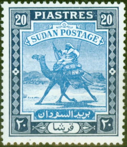 Collectible Postage Stamp from Sudan 1948 20p Pale Blue & Deep Blue SG110a P.13 Chalk Paper Fine Lightly Mtd Mint