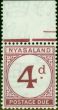 Valuable Postage Stamp from Nyasaland 1950 4d Purple SGD4 Very Fine MNH