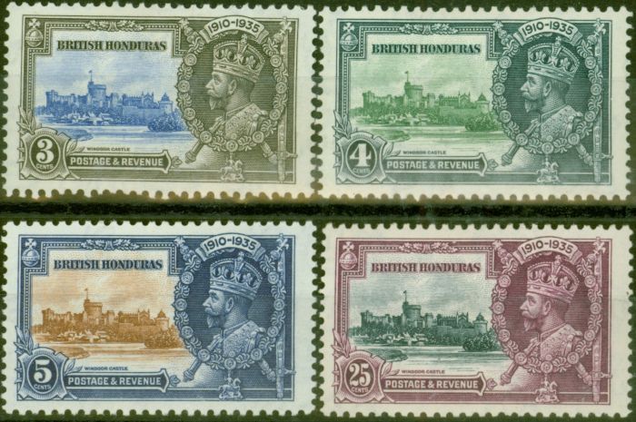 Valuable Postage Stamp from British Honduras 1935 Jubilee set of 4 SG143-146 V.F Very Lightly Mtd Mint