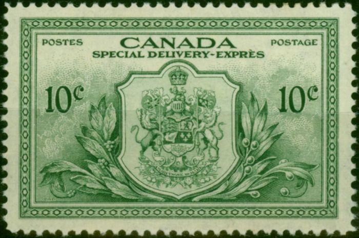 Canada 1946 10c Green SGS15 Fine LMM . King George VI (1936-1952) Mint Stamps