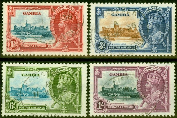 Old Postage Stamp from Gambia 1935 Jubilee Set of 4 SG143-146 Fine Used