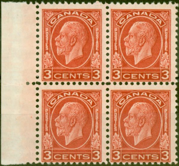 Valuable Postage Stamp from Canada 1932 3c Scarlet SG321 V.F MNH Block of 4