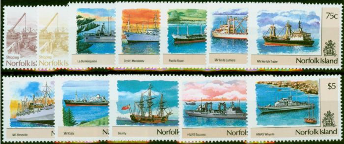 Collectible Postage Stamp Norfolk Island 1990 Ships Set of 12 SG483-494 V.F MNH