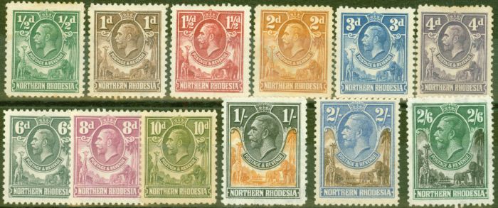 Valuable Postage Stamp from Northern Rhodesia 1925 set of 12 to 2s6d SG1-12 Average Unused