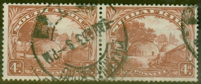 Collectible Postage Stamp from South Africa 1932 4d Brown SG46aw Wmk Inverted Fine Used
