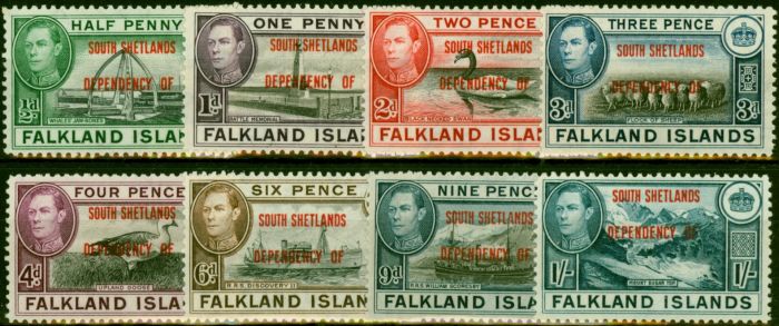 Valuable Postage Stamp South Shetlands 1944 Set of 8 SGD1-D8 Fine MNH