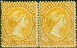 Old Postage Stamp Falkland Islands 1896 6d Yellow SG34 Fine & Fresh LMM Pair