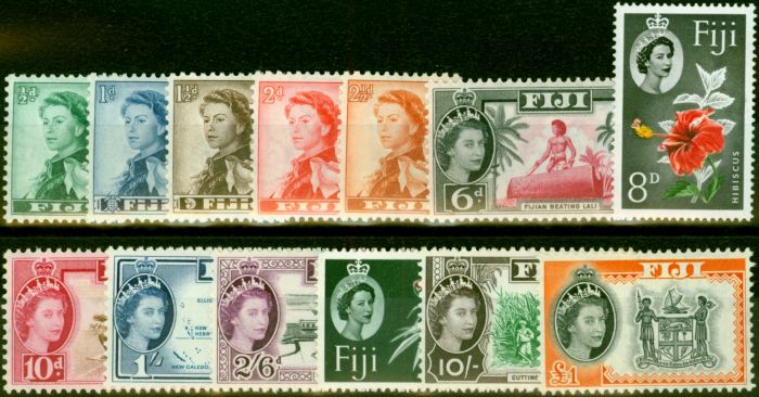 Rare Postage Stamp from Fiji 1959-63 Set of 13 SG298-310 Very Fine MNH