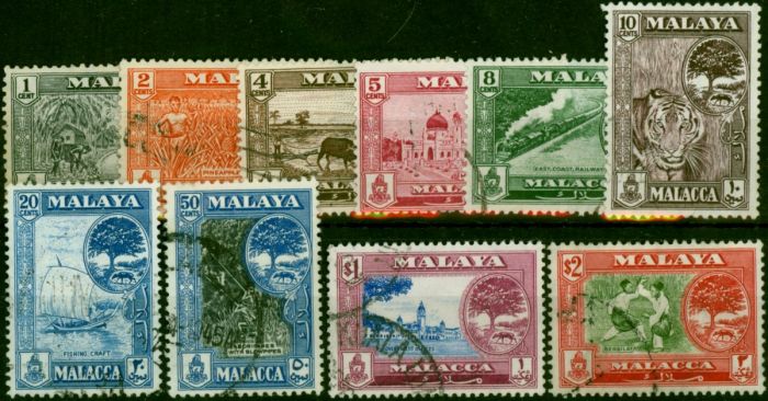Malacca 1960 Set of 10 to $2 SG50-59 Fine Used . Queen Elizabeth II (1952-2022) Used Stamps