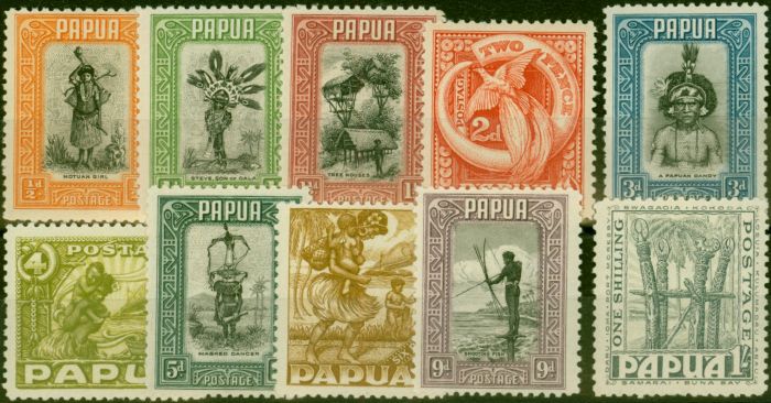Valuable Postage Stamp from Papua 1932 Set of 10 to 1s SG130-139 Fine Lightly Mtd Mint