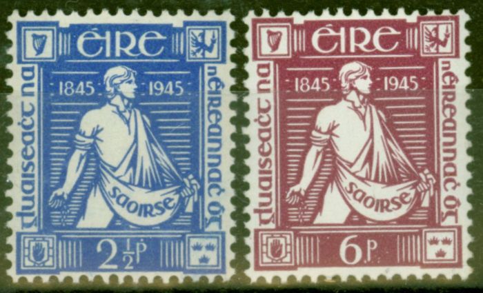 Old Postage Stamp from Ireland 1945 Thomas Davis set of 2 SG136-137 V.F MNH