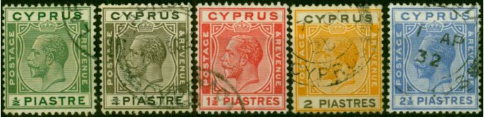Cyprus 1925 Set of 5 SG118-122 Fine Used . King George V (1910-1936) Used Stamps