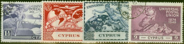 Cyprus 1949 UPU Set of 4 SG168-171 V.F.U King George VI (1936-1952) Collectible Universal Postal Union Stamp Sets