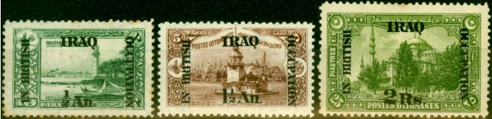 Valuable Postage Stamp from Iraq 1921 Set of 3 SG16-18 Average Mtd Mint