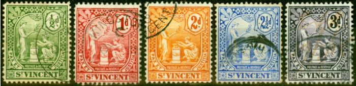 Valuable Postage Stamp from St Vincent 1907-08 Set of 5 SG94-98 Good Used
