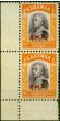 Old Postage Stamp from Sarawak 1945 25c Violet & Orange SG137 Fine MNH Vertical Pair