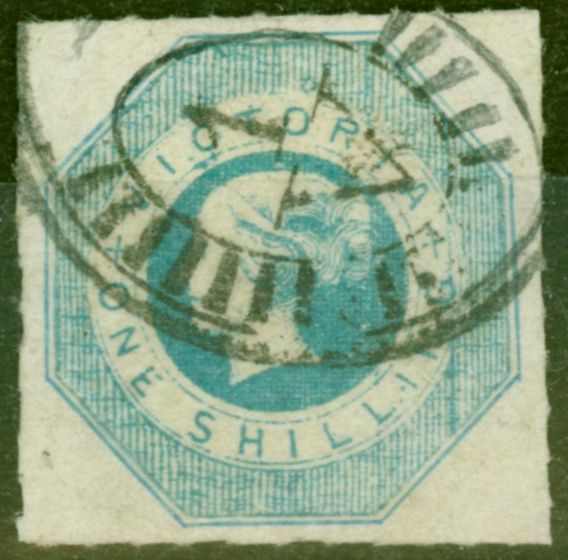Valuable Postage Stamp from Victoria 1857 1s Blue SG54 Fine Used