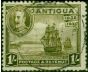 Antigua 1932 1s Olive-Green SG88 Fine Used CDS  King George V (1910-1936) Valuable Stamps