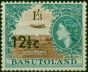 Basutoland 1961 12 1/2c on 1s3d Brown & Turquoise-Green SG65 Type I Fine LMM . Queen Elizabeth II (1952-2022) Mint Stamps