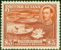 Collectible Postage Stamp from British Guiana 1945 $3 Red-Brown SG319 Fine Lightly Mtd Mint