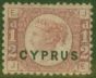 Old Postage Stamp from Cyprus 1880 1/2d Rose SG1 Pl 15 Fine Mtd Mint