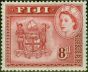 Rare Postage Stamp Fiji 1938 8d Carmine-Lake SG288a Fine LMM (2)