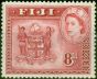 Rare Postage Stamp from Fiji 1958 8d Carmine-Lake SG288a Very Fine MNH