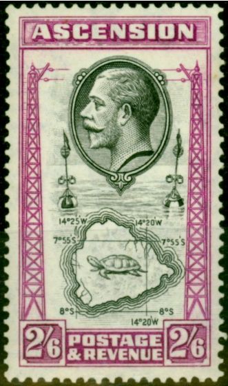 Valuable Postage Stamp from Ascension 1934 2s6d Black & Bright Purple SG29 Very Fine MNH
