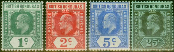 Rare Postage Stamp British Honduras 1908-11 Set of 4 SG95-100 Fine MM