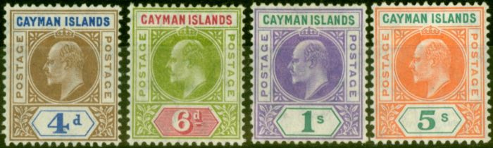 Old Postage Stamp from Cayman Islands 1907 Set of 4 SG13-16 Fine & Fresh Lightly Mtd Mint