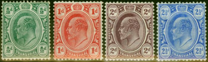 Old Postage Stamp Transvaal 1905-09 Set of 4 SG273-276 Fine MM