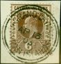 Valuable Postage Stamp from Cayman Islands 1902 6d Brown SG6 Superb Used on Piece
