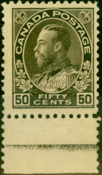 Rare Postage Stamp from Canada 1911 50c Sepia SG215 Fine Mtd Mint